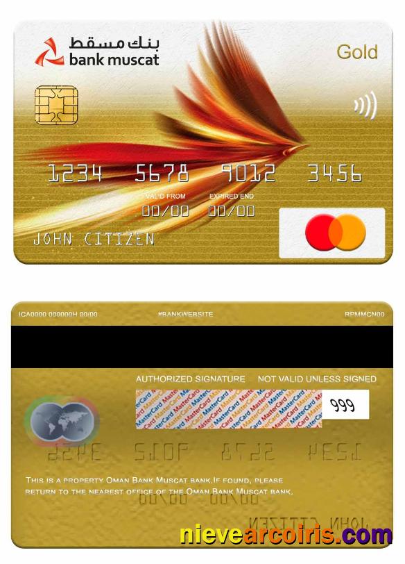 Oman Bank Muscat bank mastercard gold